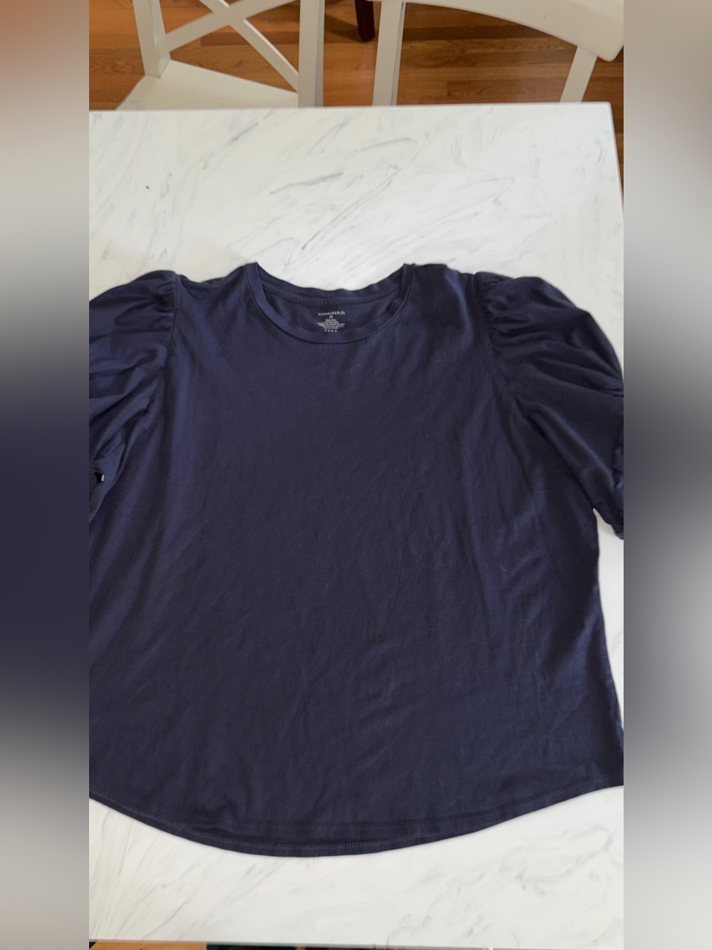 Summersalt The Softest pima cotton Puff Short Sleeve navy shirt blouse top 1x